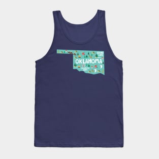 Oklahoma State USA Illustrated Map Tank Top